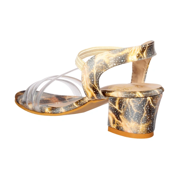 Stepee Wonderful printed kids sandal with comfortable fitting - 33, Potters Clay