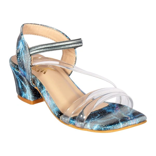 Stepee Wonderful printed kids sandal with comfortable fitting - 35, Boston Blue
