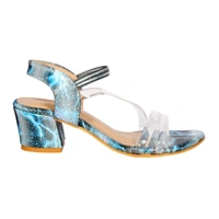 Stepee Wonderful printed kids sandal with comfortable fitting - 35, Boston Blue