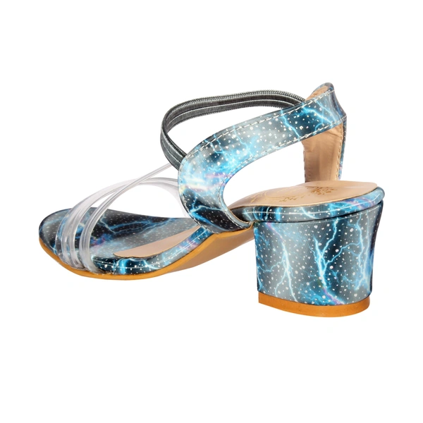 Stepee Wonderful printed kids sandal with comfortable fitting - 35, Boston Blue