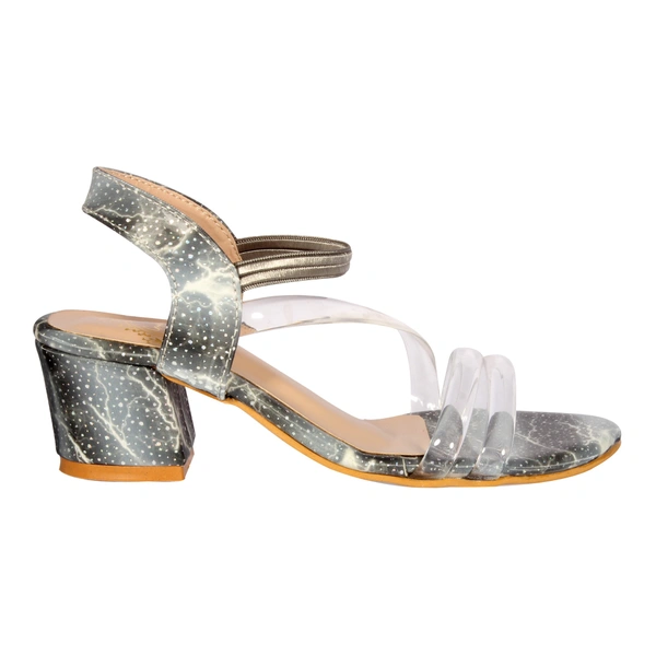 Stepee Wonderful printed kids sandal with comfortable fitting - 35, Dove Gray