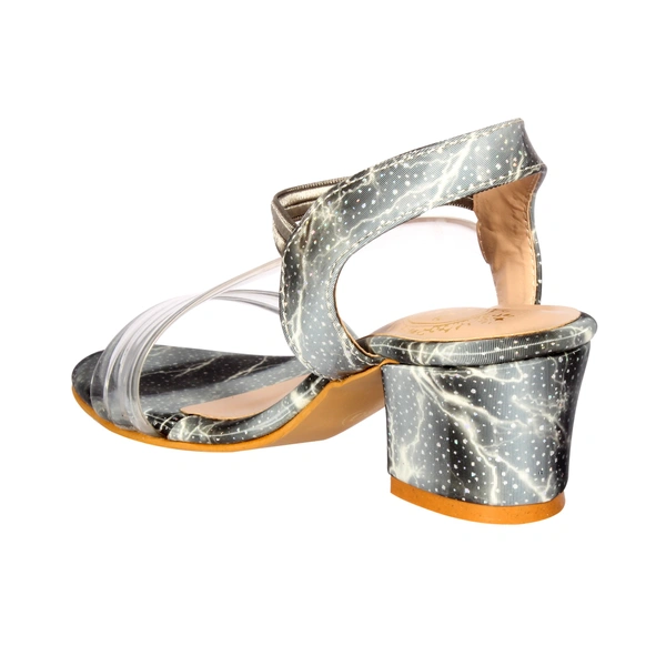Stepee Wonderful printed kids sandal with comfortable fitting - 35, Dove Gray