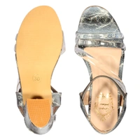 Stepee Wonderful printed kids sandal with comfortable fitting - 35, Dove Gray
