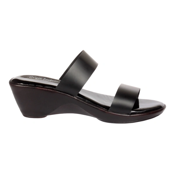Stepee Classy strap look slipper - 41, Black