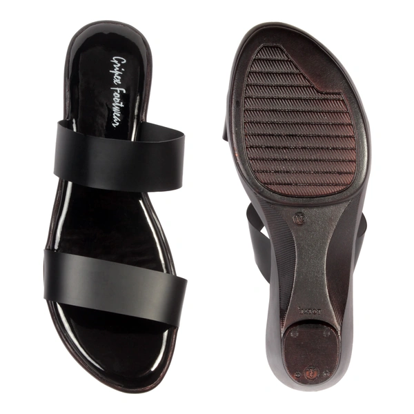 Stepee Classy strap look slipper - 41, Black