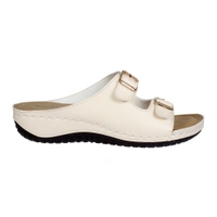 Stepee Simple buckle look slipper - 39, Almond