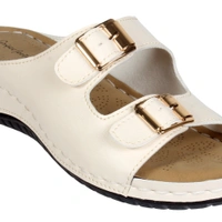 Stepee Simple buckle look slipper - 39, Almond