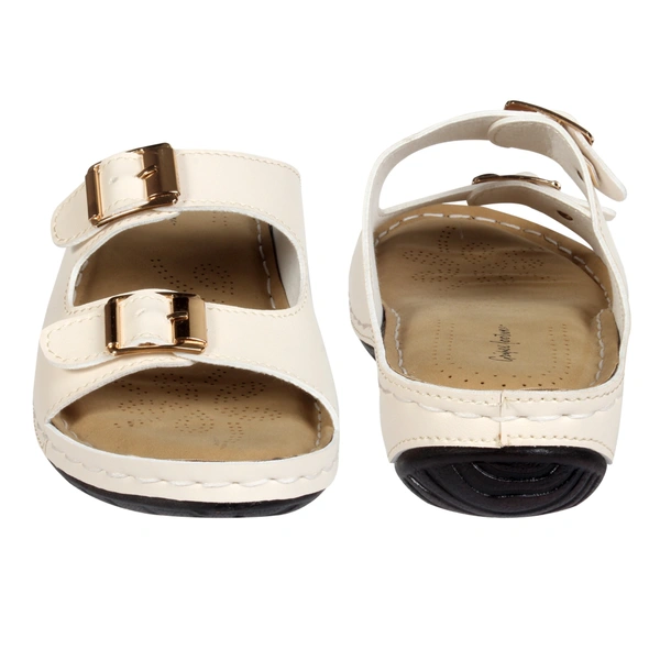 Stepee Simple buckle look slipper - 39, Almond