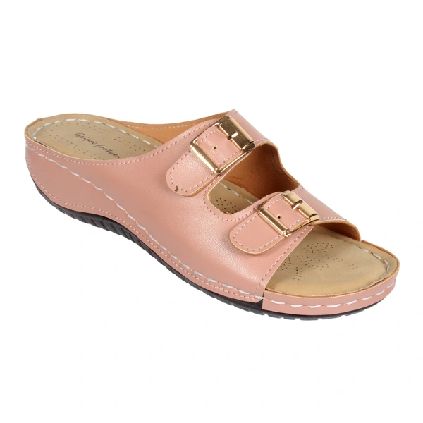 Stepee Simple buckle look slipper - 38, Oriental Pink