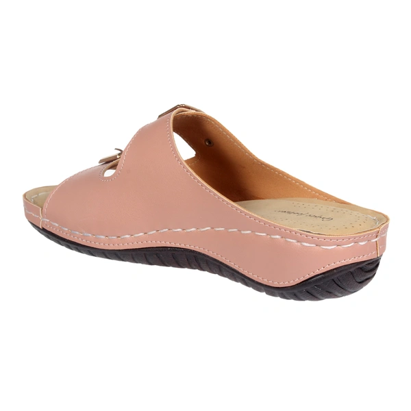 Stepee Simple buckle look slipper - 38, Oriental Pink