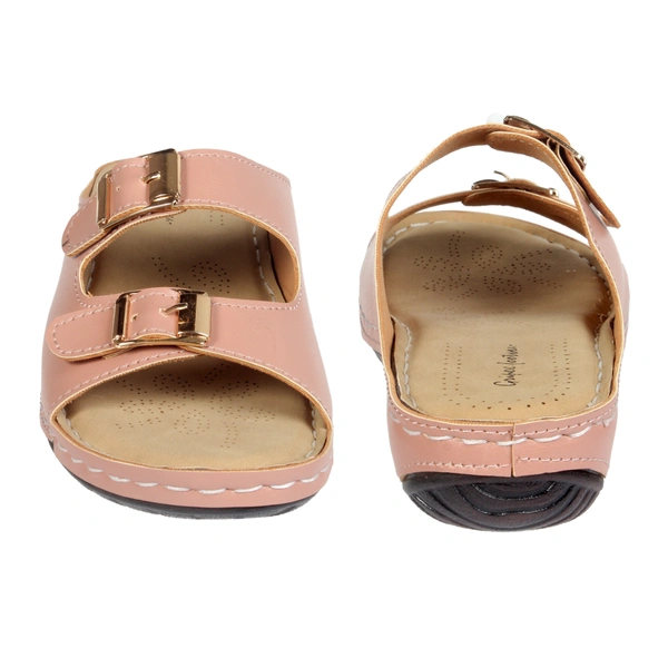 Stepee Simple buckle look slipper - 38, Oriental Pink
