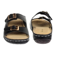 Stepee Simple buckle look slipper - 39, Black