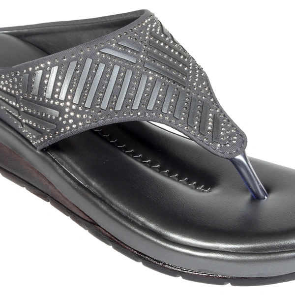 Stepee Simply beautiful swarovski look slipper - 36, Dusty Gray