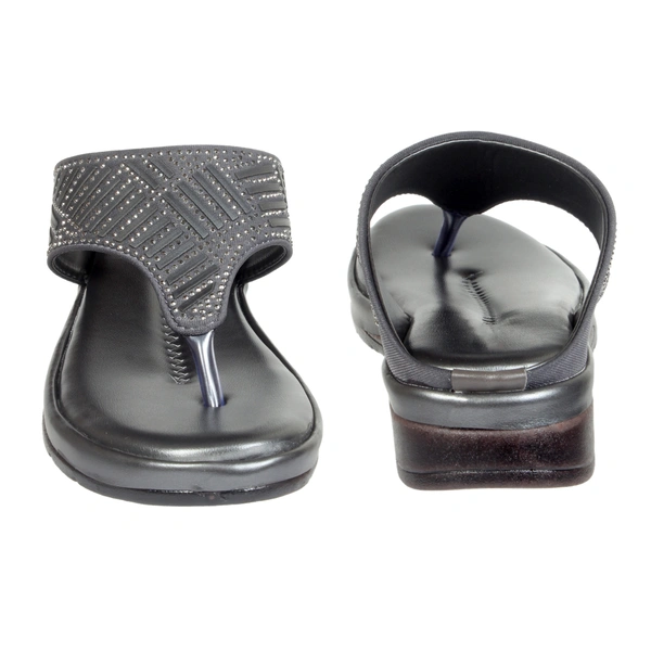 Stepee Simply beautiful swarovski look slipper - 36, Dusty Gray