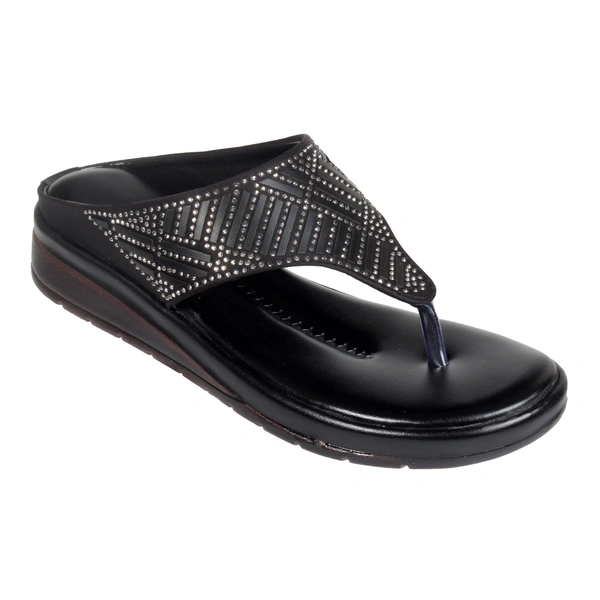 Stepee Simply beautiful swarovski look slipper - 39, Black