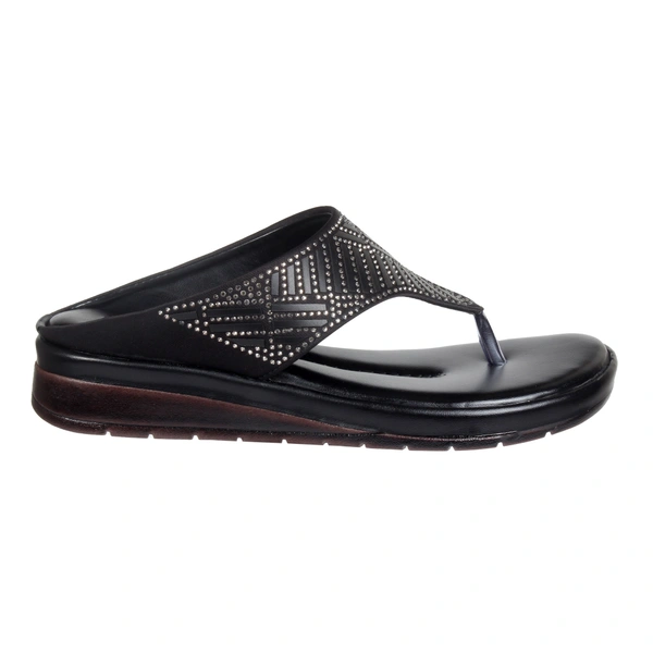 Stepee Simply beautiful swarovski look slipper - 39, Black