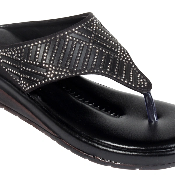 Stepee Simply beautiful swarovski look slipper - 39, Black