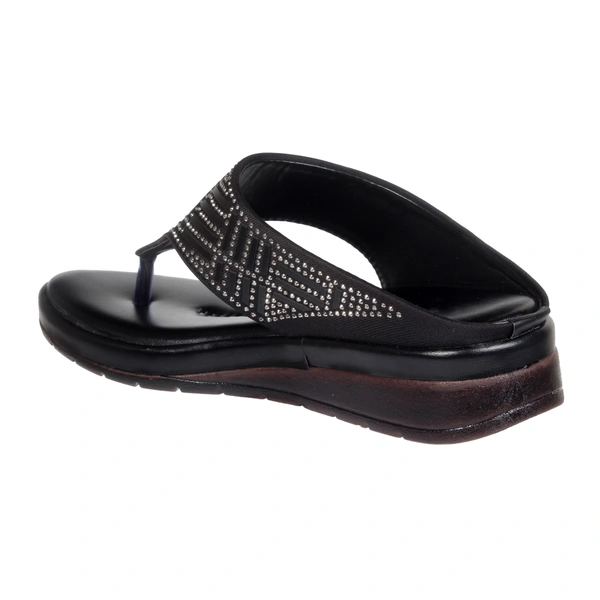 Stepee Simply beautiful swarovski look slipper - 39, Black