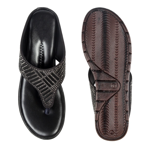 Stepee Simply beautiful swarovski look slipper - 39, Black