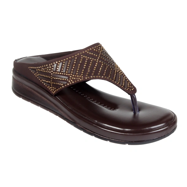 Stepee Simply beautiful swarovski look slipper - 40, Cherrywood