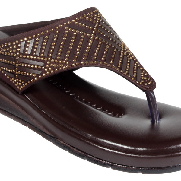 Stepee Simply beautiful swarovski look slipper - 40, Cherrywood