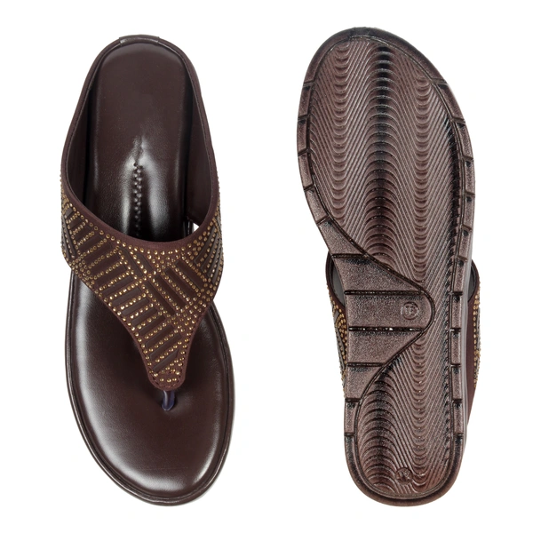 Stepee Simply beautiful swarovski look slipper - 40, Cherrywood