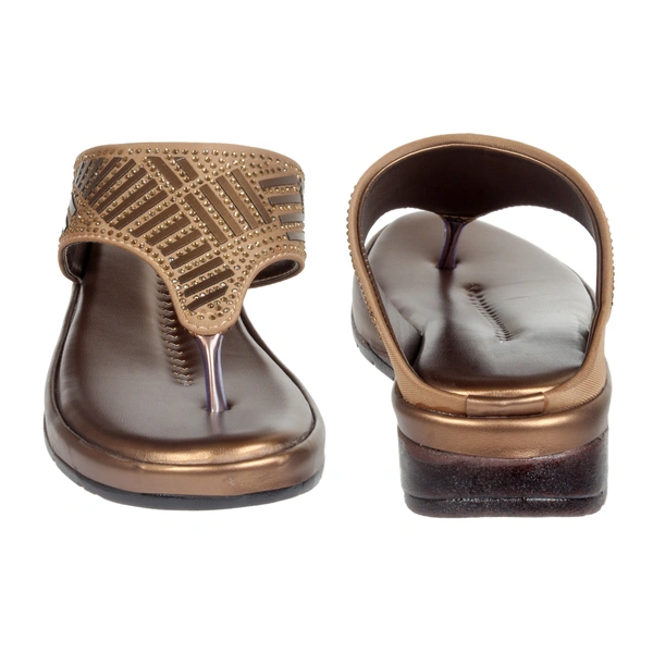 Stepee Simply beautiful swarovski look slipper - 41, Teak