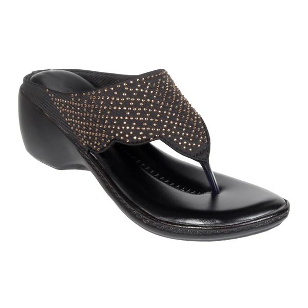 Stepee Fancy and comfortable swarovski slipper - 40, Black