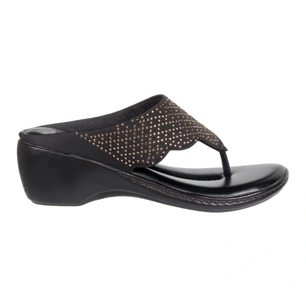 Stepee Fancy and comfortable swarovski slipper - 40, Black