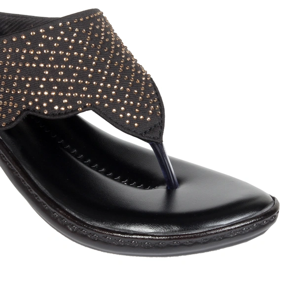 Stepee Fancy and comfortable swarovski slipper - 40, Black