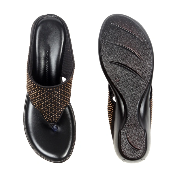 Stepee Fancy and comfortable swarovski slipper - 40, Black