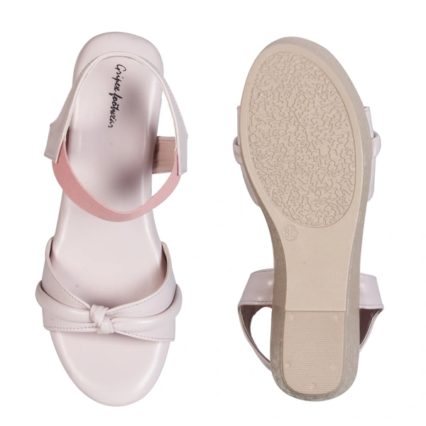Stepee Cute knot look sandal - 36, Cavern Pink