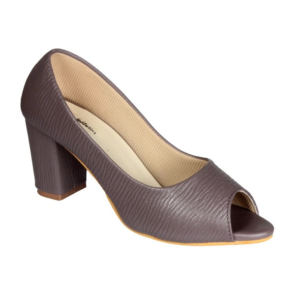 Stepee Textured block heel front open belly - 37, Cafe Royale
