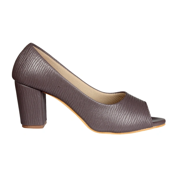Stepee Textured block heel front open belly - 37, Cafe Royale