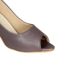 Stepee Textured block heel front open belly - 37, Cafe Royale