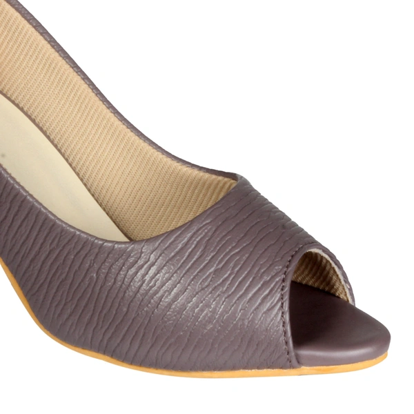 Stepee Textured block heel front open belly - 37, Cafe Royale