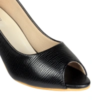 Stepee Textured block heel front open belly - 41, Black
