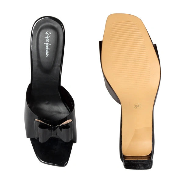 Stepee Beautiful high heel slipper - 36, Black