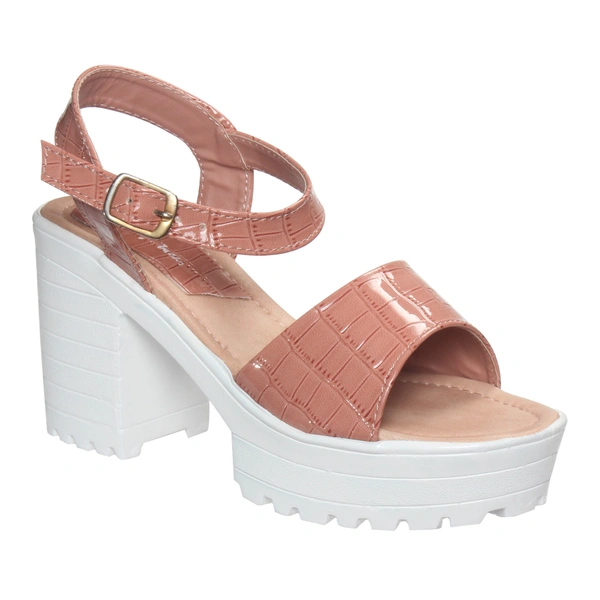 Stepee Fashionable textured skin sandal  - 41, Old Rose
