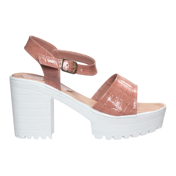 Stepee Fashionable textured skin sandal  - 41, Old Rose