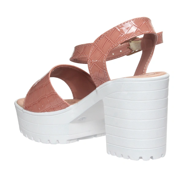 Stepee Fashionable textured skin sandal  - 41, Old Rose