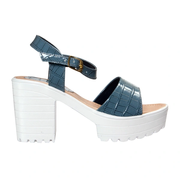 Stepee Fashionable textured skin sandal  - 38, Green Pea
