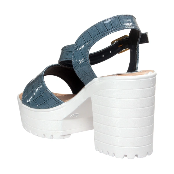 Stepee Fashionable textured skin sandal  - 38, Green Pea