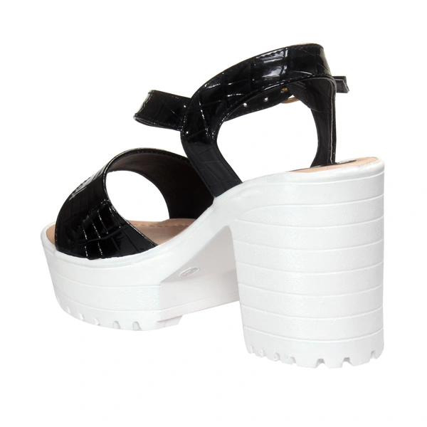 Stepee Fashionable textured skin sandal  - 37, Black