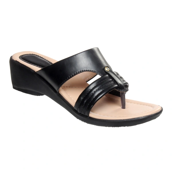 Stepee Soft and simple short heel slipper - 38, Black