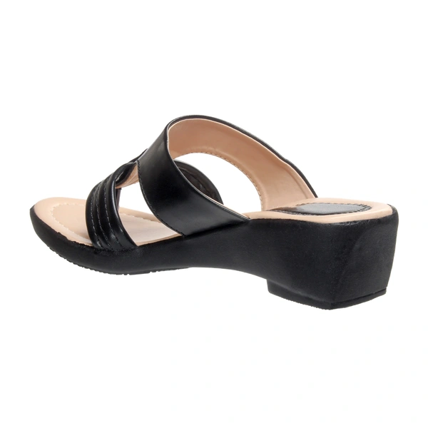 Stepee Soft and simple short heel slipper - 38, Black