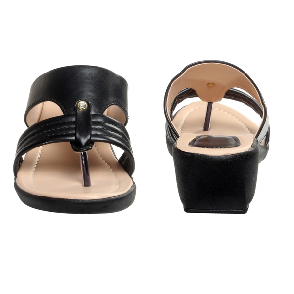 Stepee Soft and simple short heel slipper - 38, Black