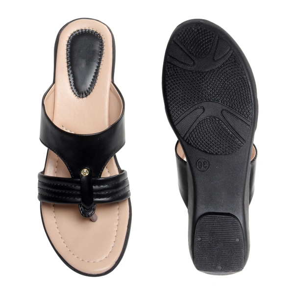 Stepee Soft and simple short heel slipper - 38, Black