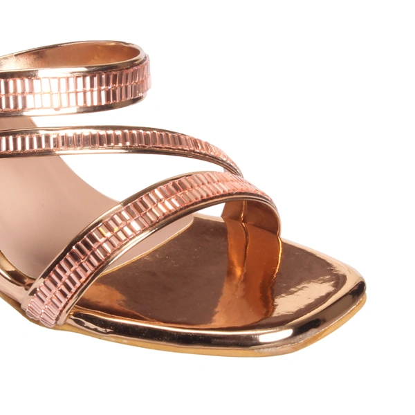Stepee Shiny multistrap party wear slipper - 41, Whiskey