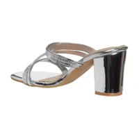 Stepee Shiny multistrap party wear slipper - 36, Cloud